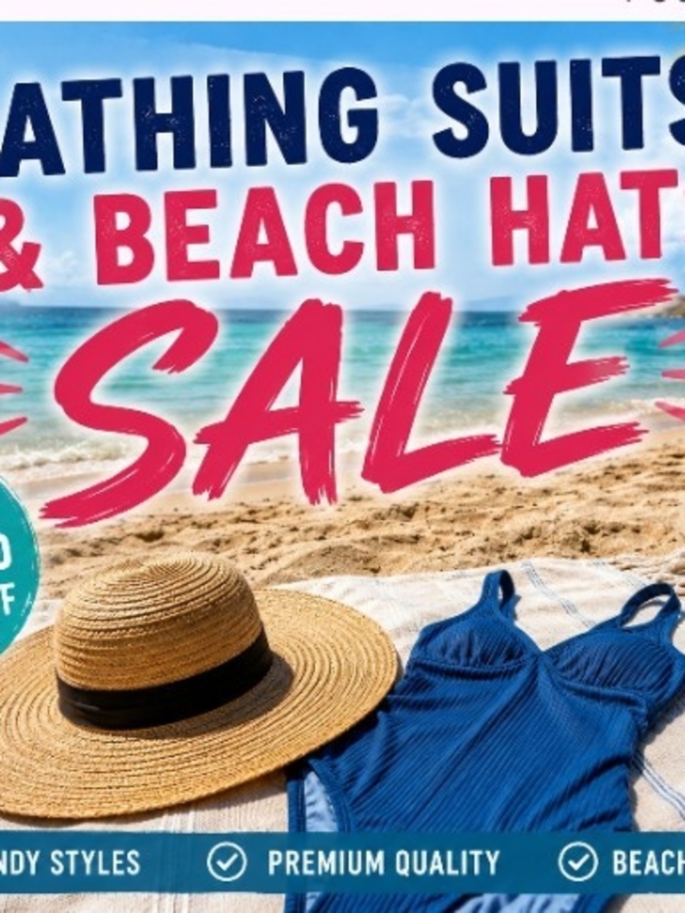 Straw Beach Hat And Women's Bathing Suits On Sale!!,Not Additional Shipping Dis.